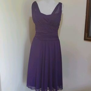 Cindy USA Royal Purple Chiffon Evening Dress -Sz S